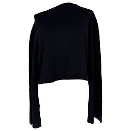Haut asymétrique épaules dénudées Theory en acétate noir Noir