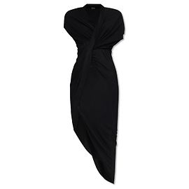Balenciaga Schwarzes Kleid mit Drapierung Schwarz