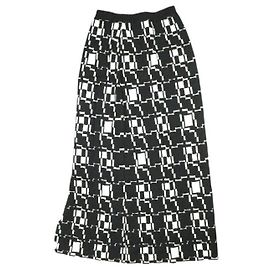 Autre Marque Ray BEAMS Geometric Knit Skirt Black