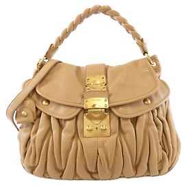 Borsa a tracolla Miu Miu MATELASSE LUX Beige Altro