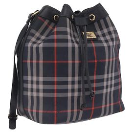 Borsa a tracolla Burberry Nova Check in tela Nero
