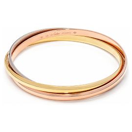 Cartier Trinity Bangle 18k 750 Tri-color Gold Bangle 20cm Solid 61.3g Size 20 Silvery Pink Golden