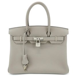 Hermès Hermes Birkin Grey Togo avec Palladium Hardware 30 Marron