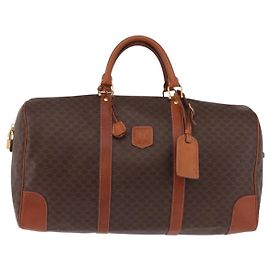 Céline Celine Vintage Duffle Macadam Coated Canvas Large Marrone