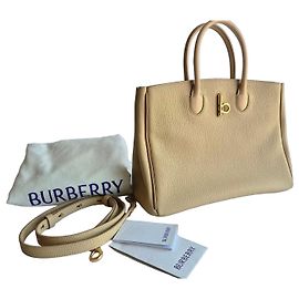 Bolsa de mão Burberry em couro bege Bege