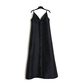 Jean Patou Vintage Schwarzes Seiden-Maxikleid Schwarz