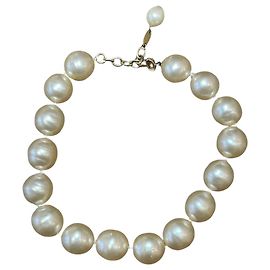 Collier Chanel perles Beige