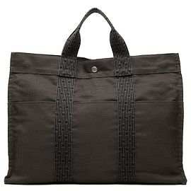 Bolso Tote Hermès Herline MM de lona gris Gris