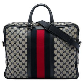 Sac business porte-documents Gucci GG Canvas Web Beige Beige