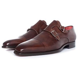 Santoni, Scarpa double monk strap Marrone