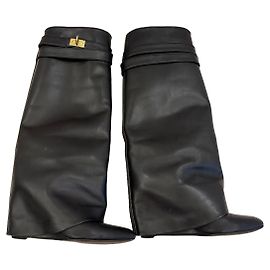 Givenchy Shark Lederstiefel Schwarz Schwarz