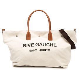 Autre Marque Borsa Tote da Viaggio Maxi Canvas Rive Gauche Saint Laurent Bianca Bianco