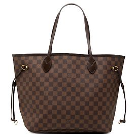 Brown Louis Vuitton Damier Ebene Neverfull MM Tote Bag Brown