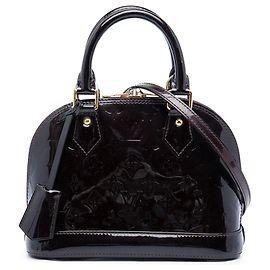 Sac Satchel Louis Vuitton Monogram Vernis Alma BB Violet Violet