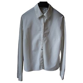 Gerard Darel Baumwollhemd Gestreift Weiß/Braun Braun Weiß