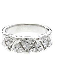 Anel Aliança Mikimoto em Platina e Diamantes Prata