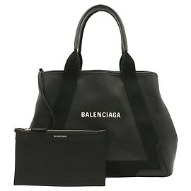 Balenciaga Navy Cabas M Tote Bag Black