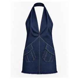 Christian Dior Vintage Denim Mini-Kleid Blau