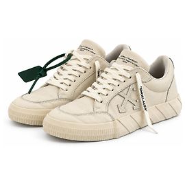 Off White Off-White Vulcanized Low-Top Leather Sneakers Red Cream