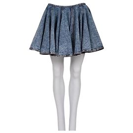NWT Atemberaubender Alaïa Blue Denim Sculptural Mini Rock Sz.38 Gebraucht Andere