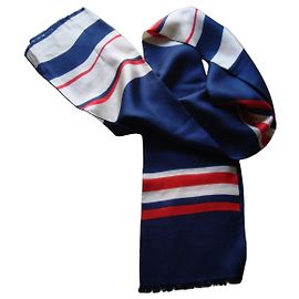 Hermès Pañuelo de Seda a Rayas Azul, Blanco, Rojo Blanco Roja Azul