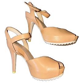 Nine West Sandales Compensées en Cuir Beige Beige