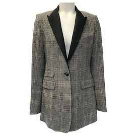 Rag & Bone Black Wool Plaid Tweed Paloma Blazer Black