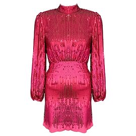Autre Marque Rixo Robe Mini à Paillettes Lara Hot Pink Rose