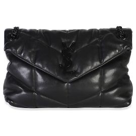 Autre Marque Saint Laurent Bolsa de corrente Loulou Puffer Small em pele de cordeiro acolchoada preta Preto