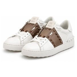 Baskets Valentino Garavani Rockstud Untitled Nº 11 en cuir blanc Blanc Bronze