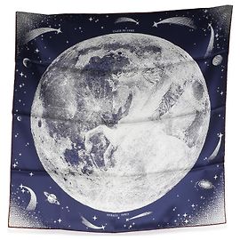 Lenço de seda Hermès Clair De Lune Marine Blanc Bordeaux 70 Outro