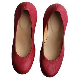 Bailarinas Lanvin de cuero rojo Roja