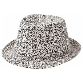 Cappello Fedora Hermès Monogramma H Nero Bianco