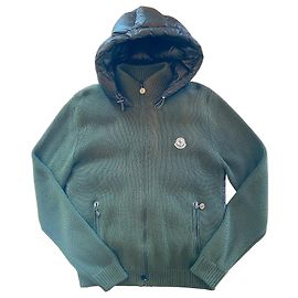 Moncler Bi-Material Cardigan mit Kapuze - Grün - XL Grün