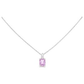 Autre Marque Platinum Sapphire Diamond Necklace Silvery