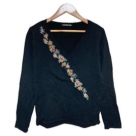 Autre Marque Top in maglia con perline VIVIENNE TAM Nero
