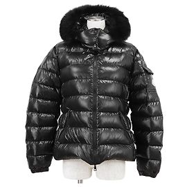 Casaco de Penas em Nylon Moncler BADYFUR Preto