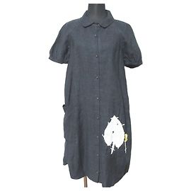 Autre Marque vestido de lino herbarium de mina perhonen Azul Azul marino