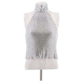 Autre Marque Silberglitzer-Top Silber