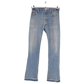 Jeans Levi's x RE/DONE Azul Claro Flare com Rasgos 26 Azul
