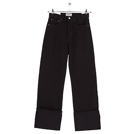 Agolde Wide Leg Jeans aus schwarzer Baumwolle Schwarz