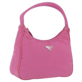 PRADA Bolso de mano Nylon Rosa Plata Otro