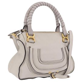 Chloé Chloe Marcie Shoulder Bag Leather Gray Gold Altro