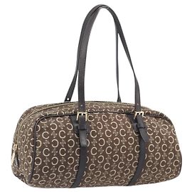 Céline CELINE C Macadam Sac à Main Toile Marron Ton Or Autre