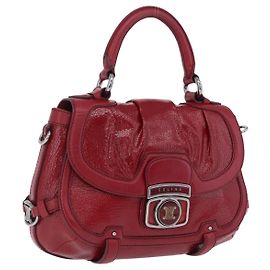 Céline CELINE Boogie Bag Sac à Main Verni Rouge Argent Autre