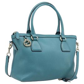 Sac à main GUCCI en cuir 2way Bleu Or 449659 Autre