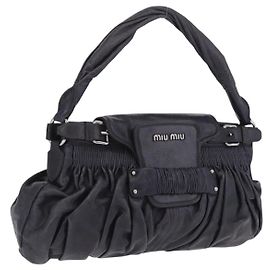 Miu Miu Hand Bag Vitellolux Black Silver Altro