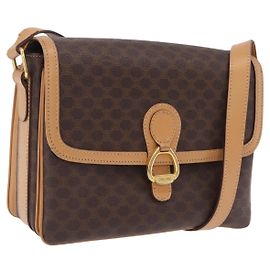 Céline CELINE Sac à épaule Macadam PVC Marron Doré Autre