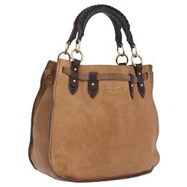 Miu Miu Sac à Main Cuir Marron Or Autre
