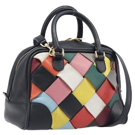 LOEWE Sac à main en cuir 2way Noir Or Autre
